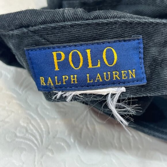 Polo Ralph Lauren Cotton Embroidered Logo Black Baseball Cap Hat Adjustable - Picture 11 of 12
